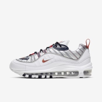 Nike Air Max 98 Premium - Női Utcai Cipő - Fehér/Szürke/Piros